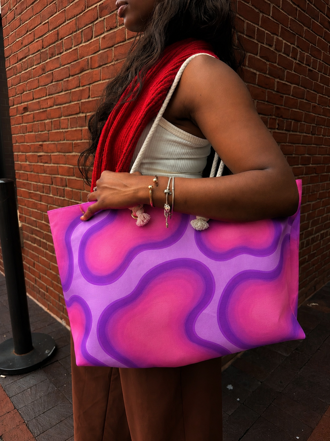Heat Signature Oversized Purple Tote Bag