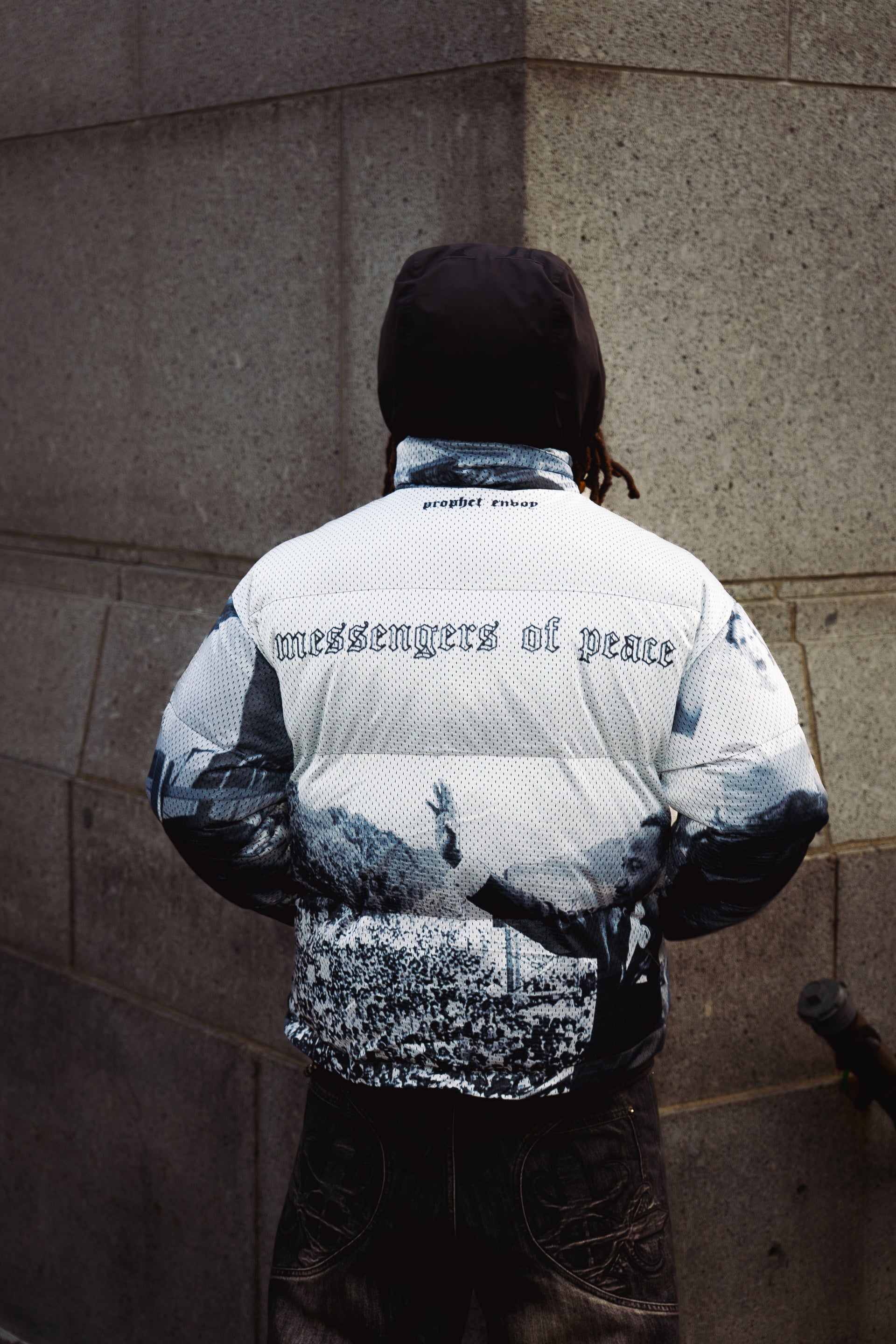 Messengers of Peace Mesh Puffer Jacket