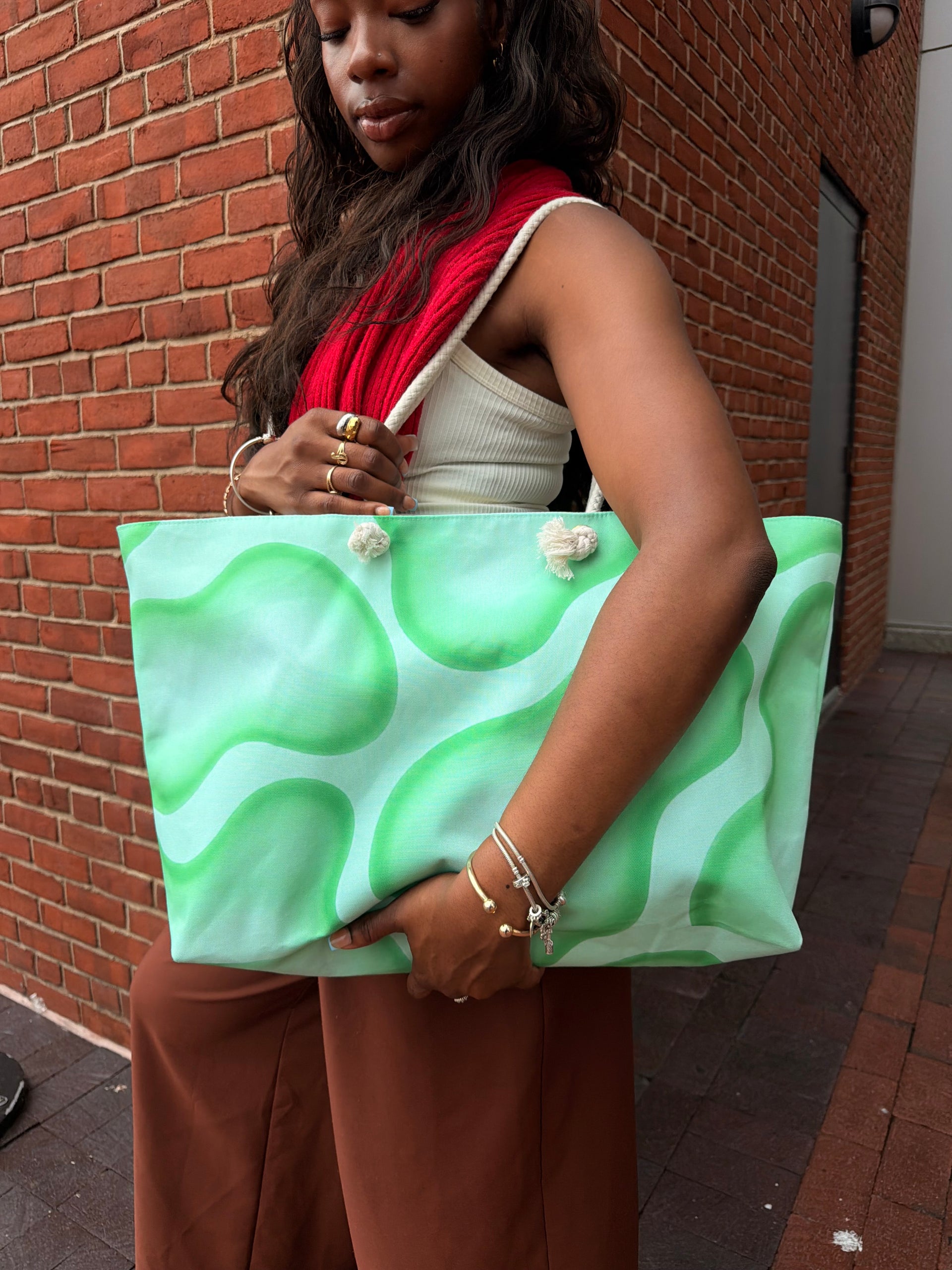Heat Signature Oversized Mint Green Tote Bag