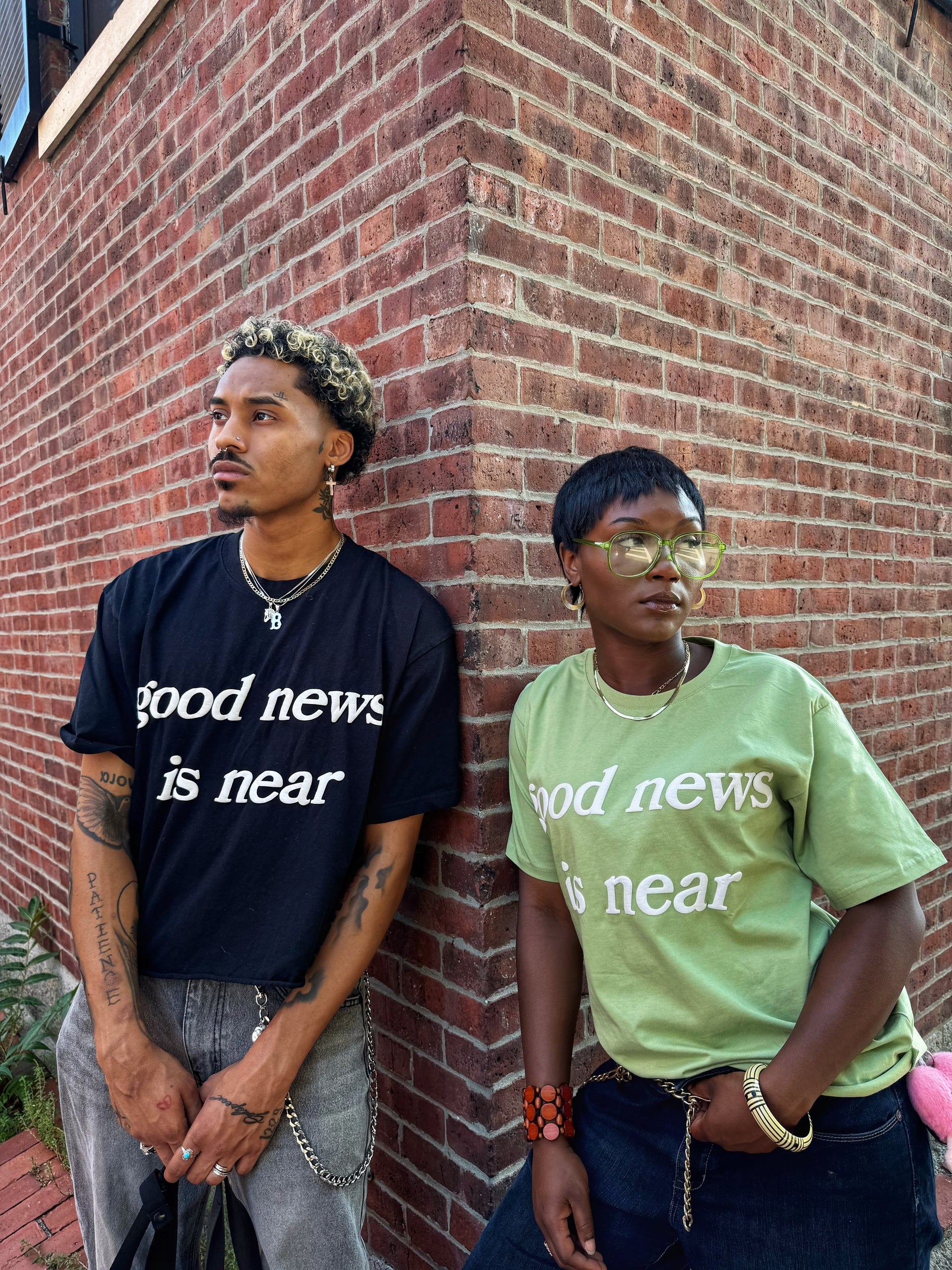 good news is near Puff Print Tee