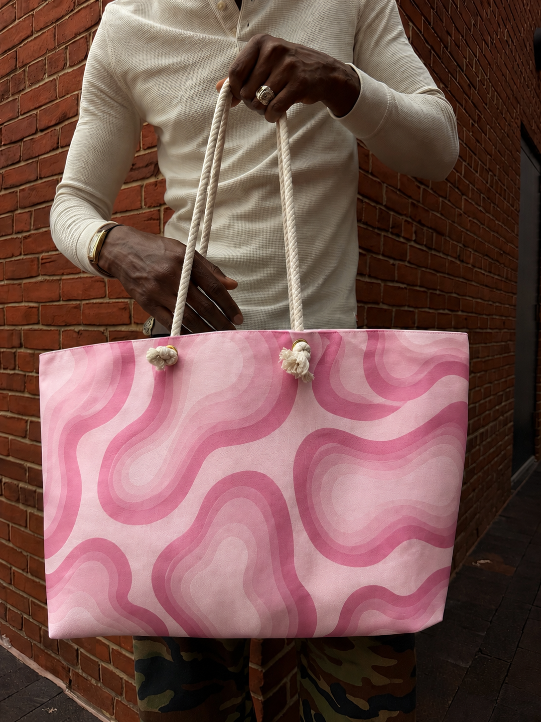 Heat Signature Oversized Pink Tote Bag