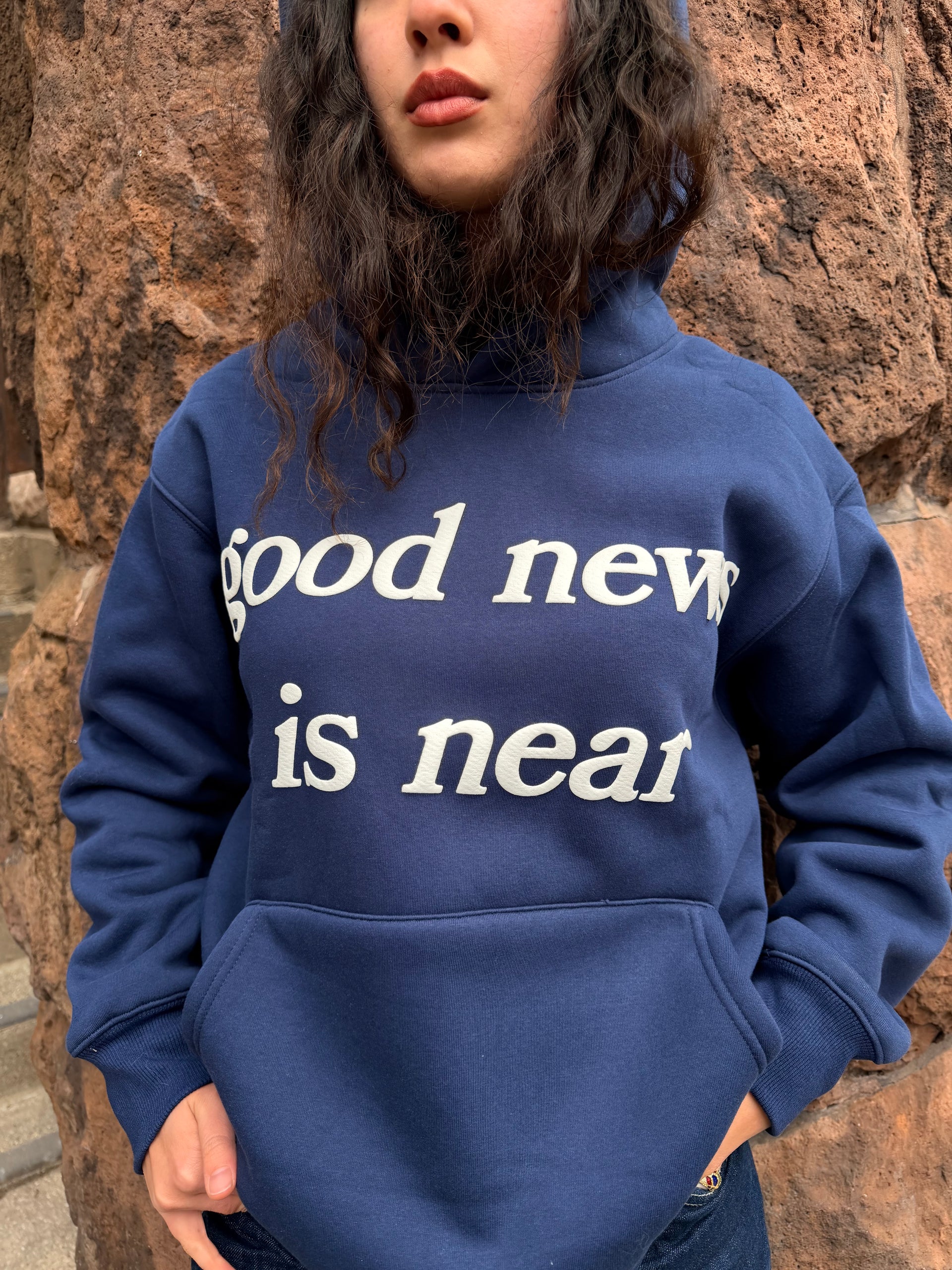 Blue good news is near hoodie